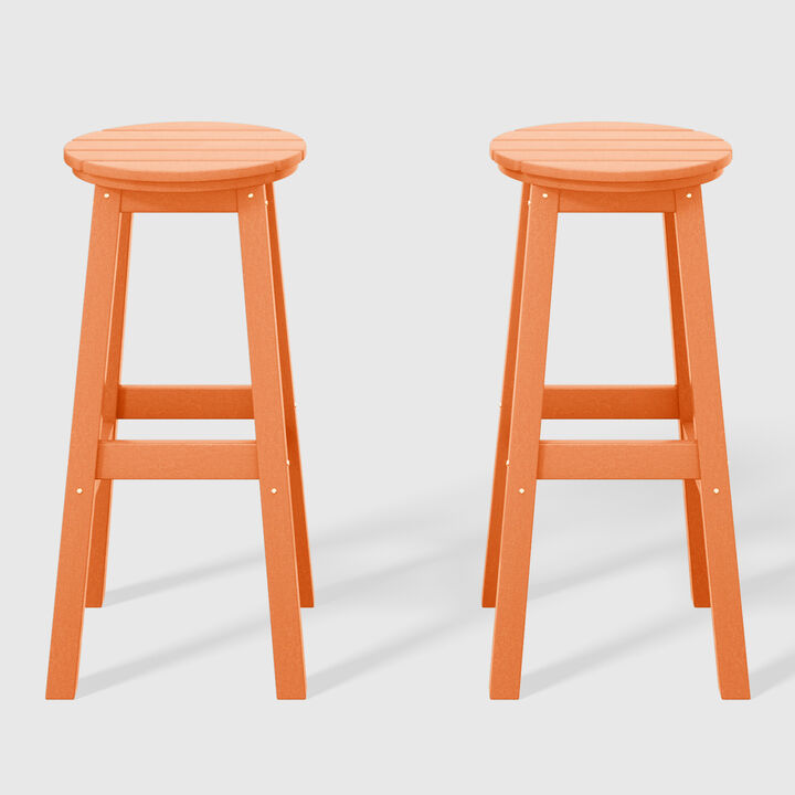 WestinTrends 29" HDPE Outdoor Patio Round Bar Stool Set of 2