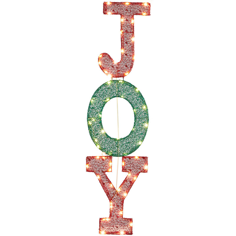 Pre-Lit JOY Letter Display with Warm White LED Lights for Outdoor Decor image number 4