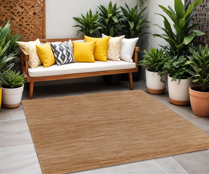 HomeRoots Square Abstract Indoor Outdoor Area Rug image number 1