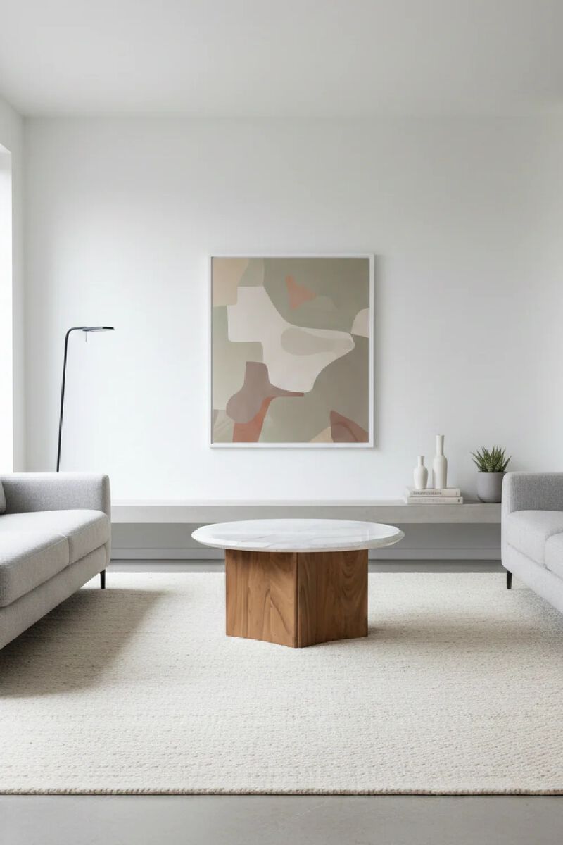 White Round Marble Coffee Table | OROA Modern Dillinger image number 1