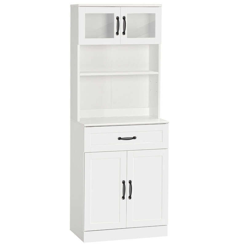 Hivvago 4-Door Buffet Cabinet with Hutch and Adjustable Shelves image number 0