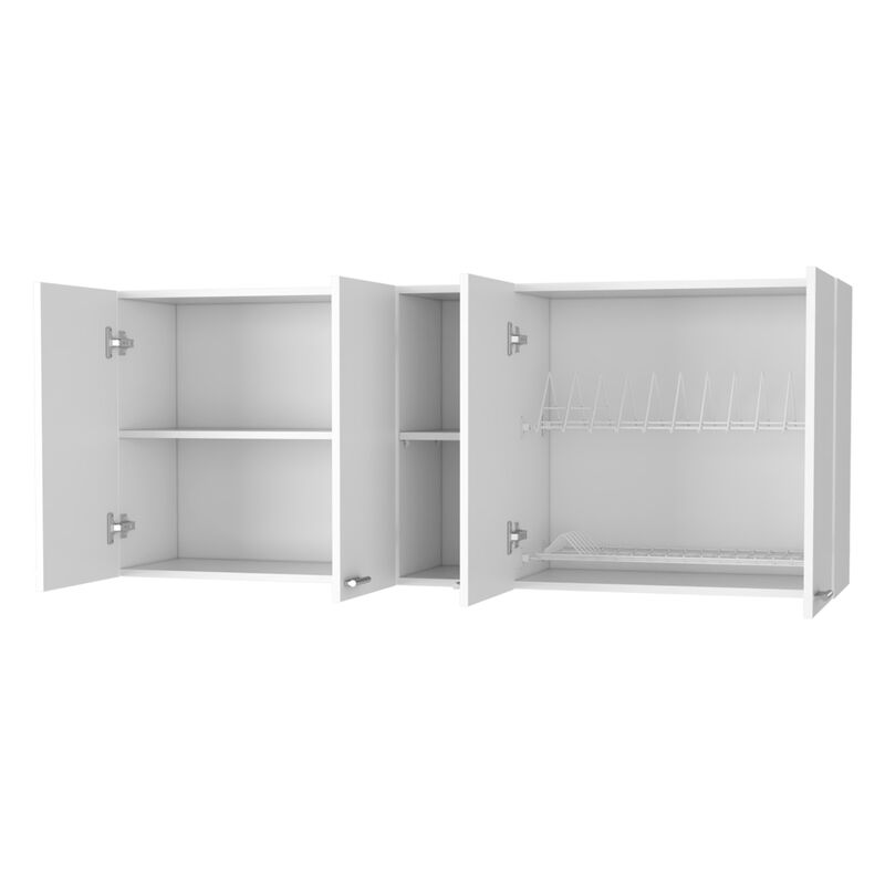 Menlo 59-inch Four Swing Doors Wall Cabinet White