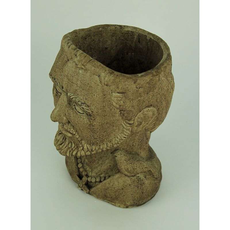 Designer Stone Driftwood Grey St Francis Head Concrete Planter image number 1
