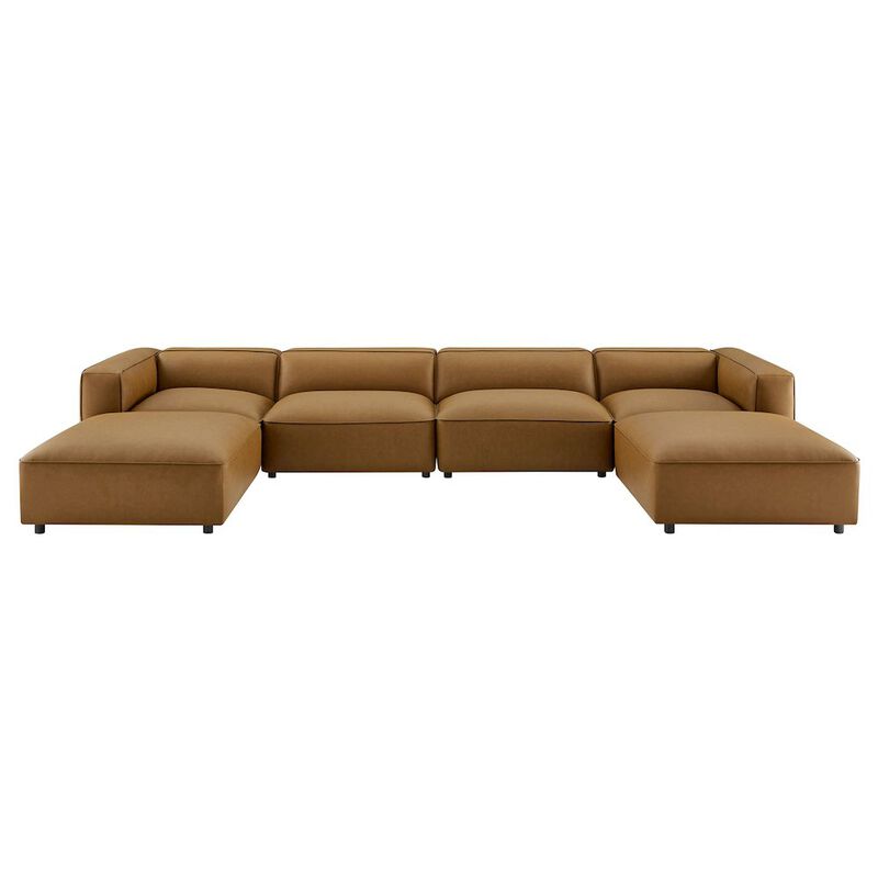 Auren 6-Piece Upholstered Vegan Leather Modular Sofa image number 0