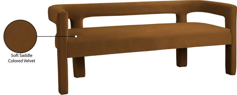 Meridian Furniture Athena Saddle Velvet Bench image number 6