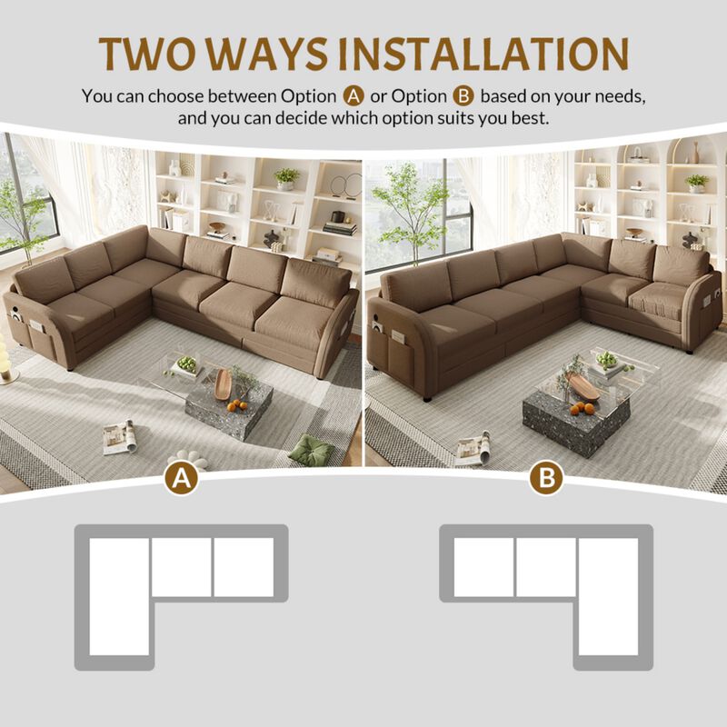 Fumris U Shaped Modular Sectional Sofa image number 6