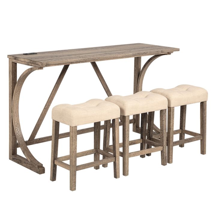 Bunkja Farmhouse Counter‑Height Bar Dining Set