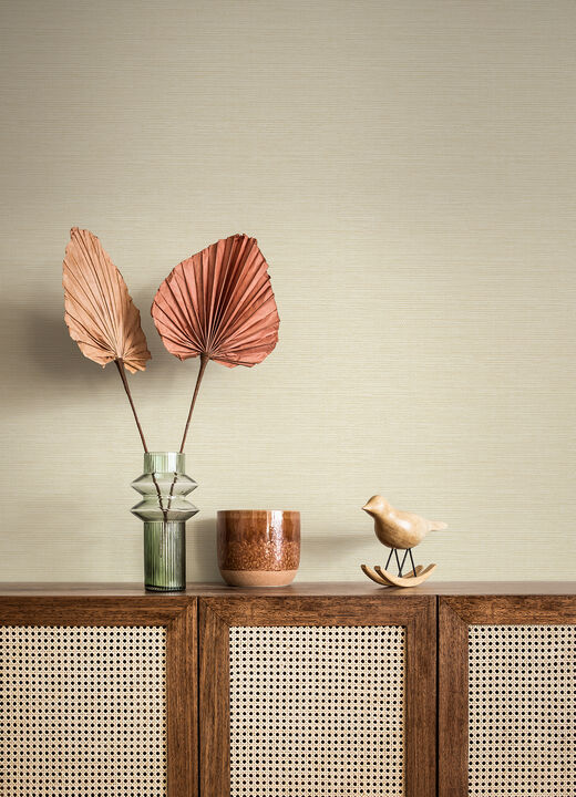 Agave Light Yellow Faux Grasscloth Wallpaper (Set of 2)
