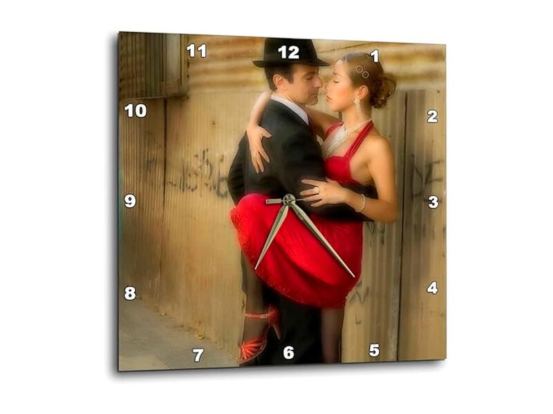 Argentina Buenos Aires Boca Tango Dancing Wall Clock 10 Inch Home Decor image number 0