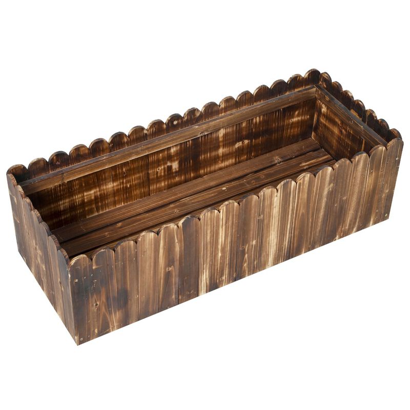 Hivvago Raised Garden Planter Box 40 x 16 x 12" Wooden Design image number 0