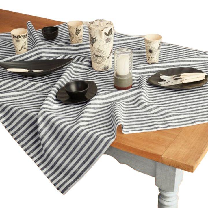 Solino Home 100% Pure Linen Table Throw - Amalfi Stripe