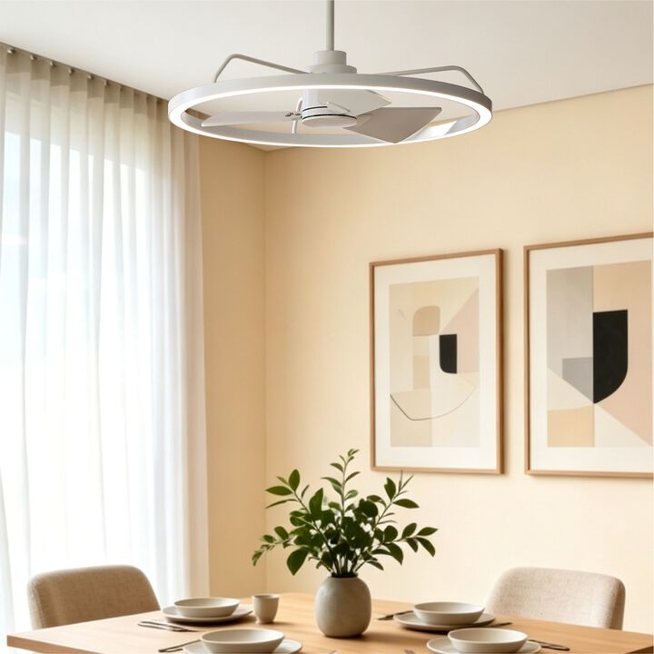 Lucci Air Cessna 28" Ceiling Fan with Light and Remote, Modern LED Ceiling Fan for Bedroom, Energy Efficient DC Motor, Modern Fandelier