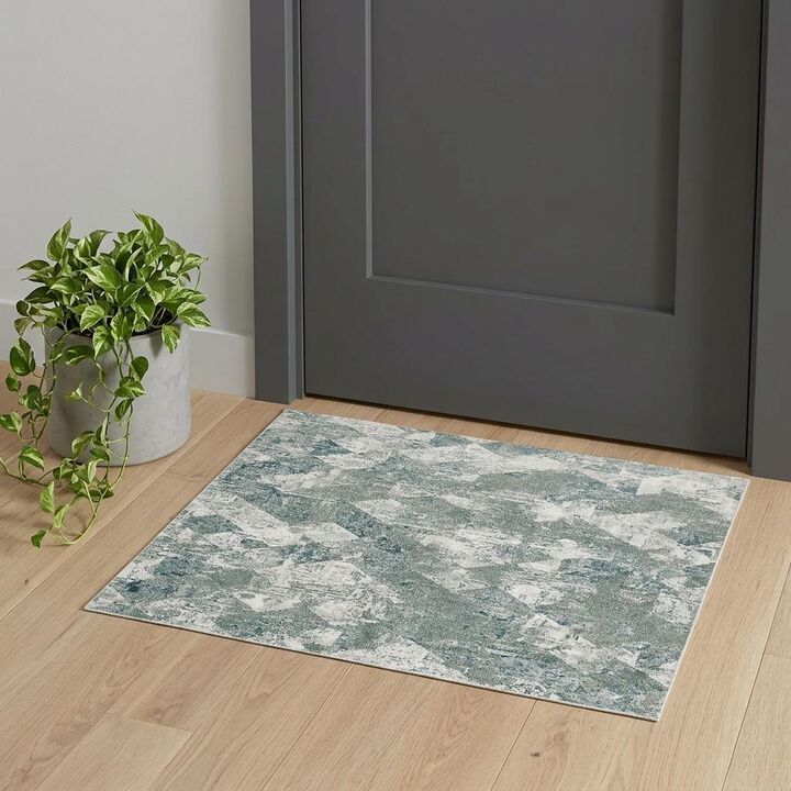 HomeRoots Patchwork Distressed Stain Resistant Area Rug