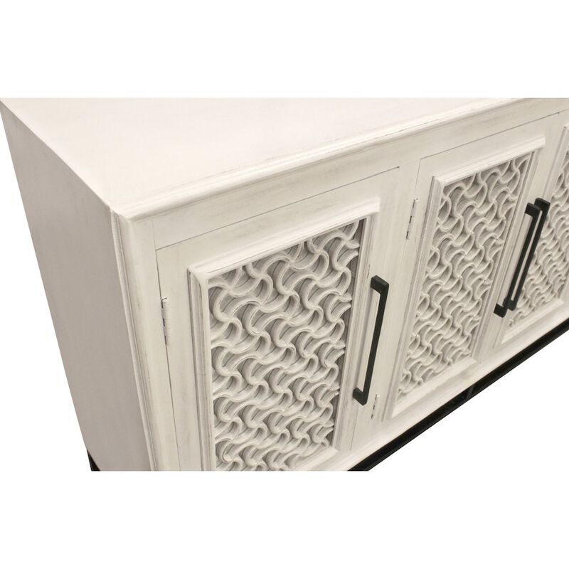 Alex Hamilton Juno 4-Door Sideboard in Distressed White