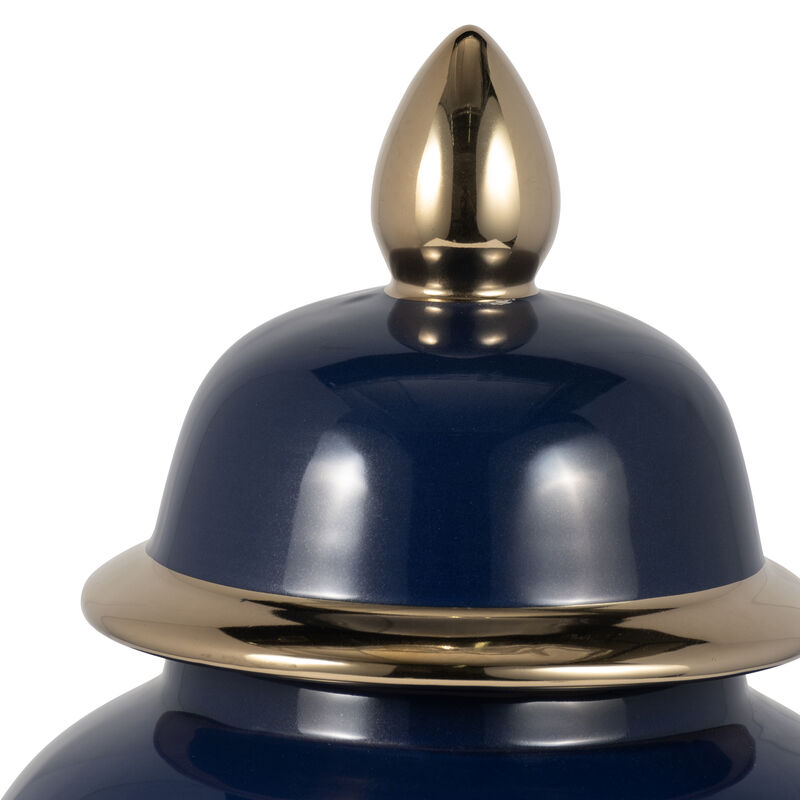Cer, 18" Temple Jar, Navy/gold image number 2