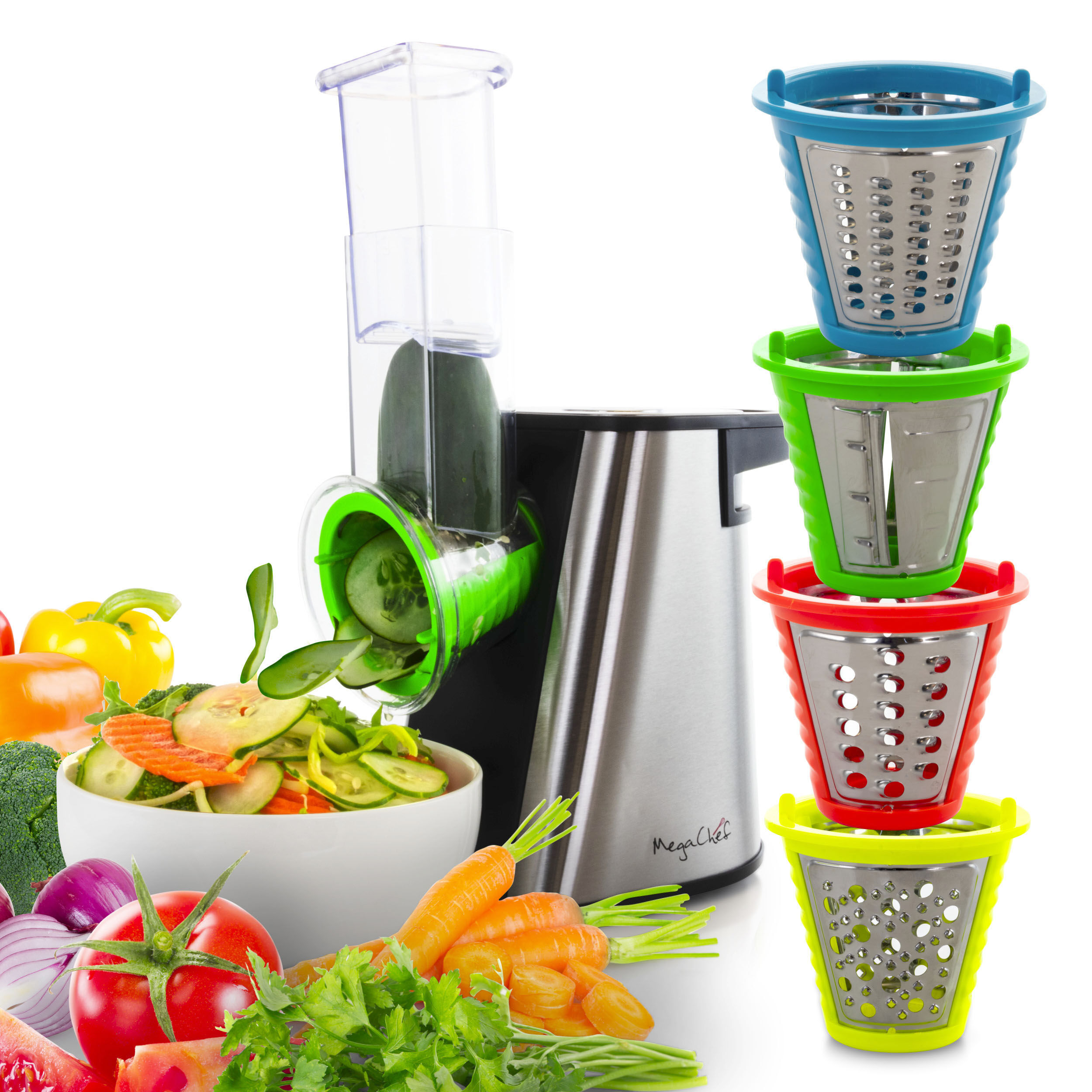 Megachef 4 in 1 Stainless Steel Electric Salad Maker | Mathis Home