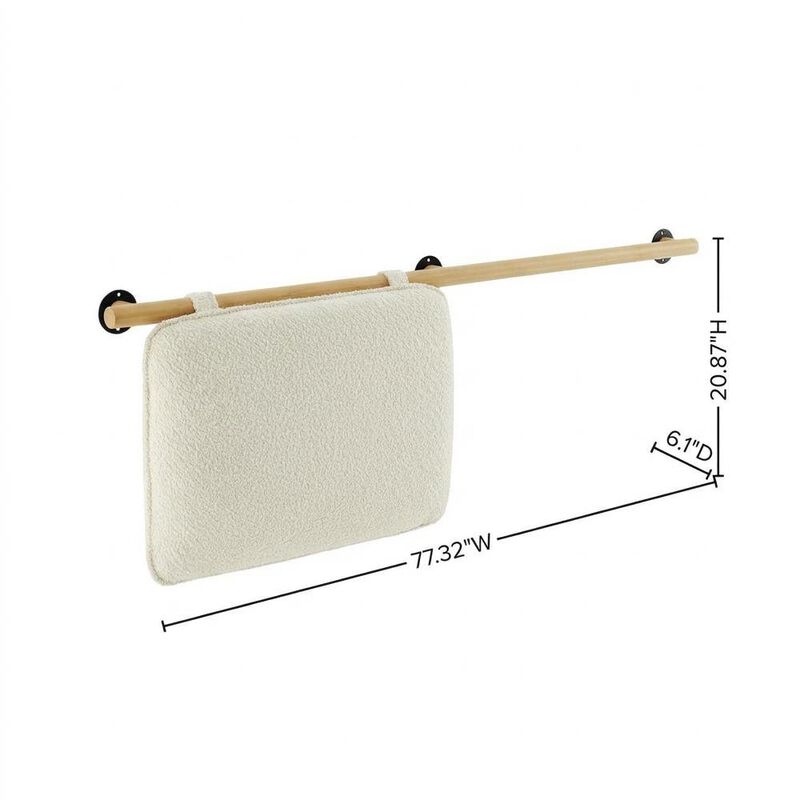 Chenille Upholstered King Size Wall-Mounted Headboard with Soft Padding image number 1