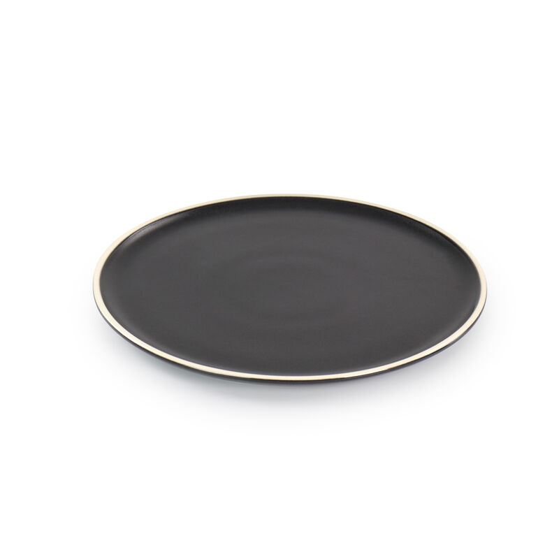 Gibson Elite Serenade 12 Piece Round Stoneware Dinnerware Set in Black