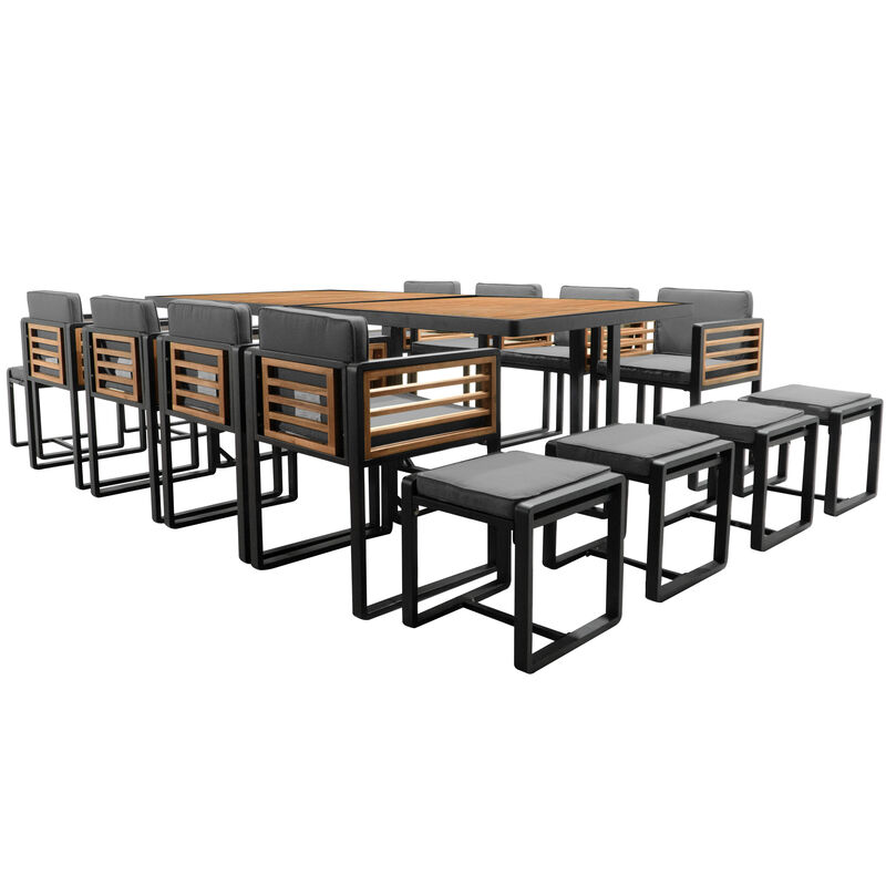 Merax Space Saving Outdoor Patio Acacia Wood Dining Set