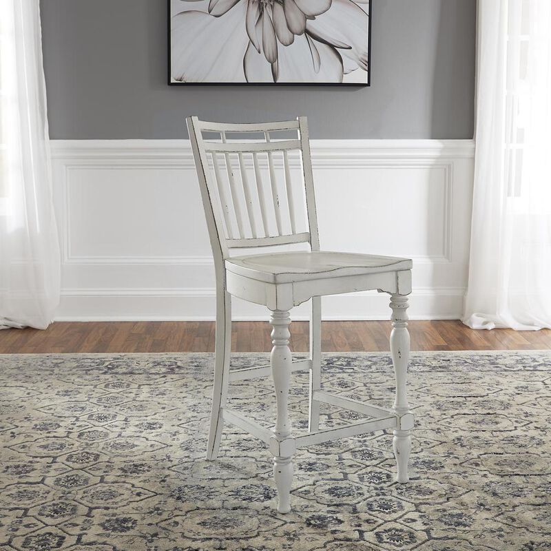 Liberty Furniture Magnolia Manor Spindle Back Counter Chair (RTA)-Set of 2 in Antique White image number 5