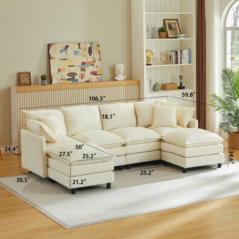 Cusppo Chenille Cloud Modular Sectional Sofa image number 9
