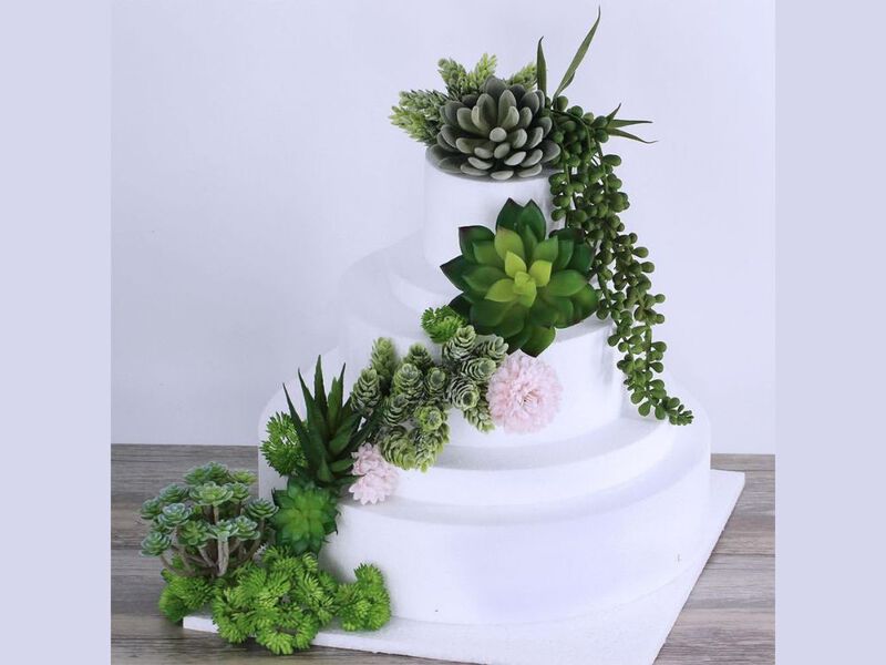 6 Piece Green Artificial Hanging Succulent Plants Wedding Centerpiece Decor image number 1