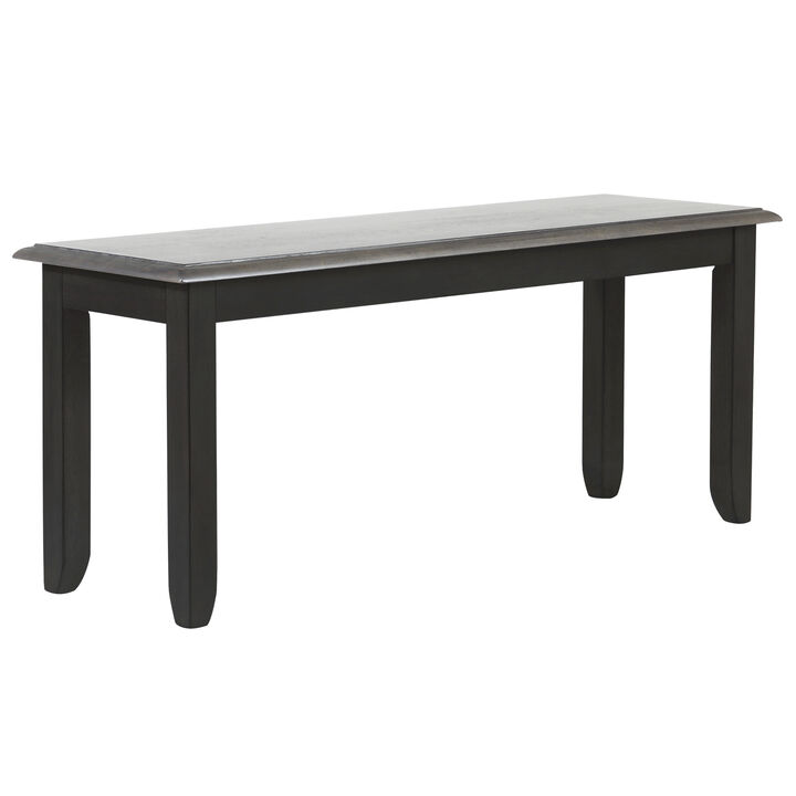 Tempo Brook Grey and Antique Black Dining Bench 18 in. X 42 in. X 14 in.