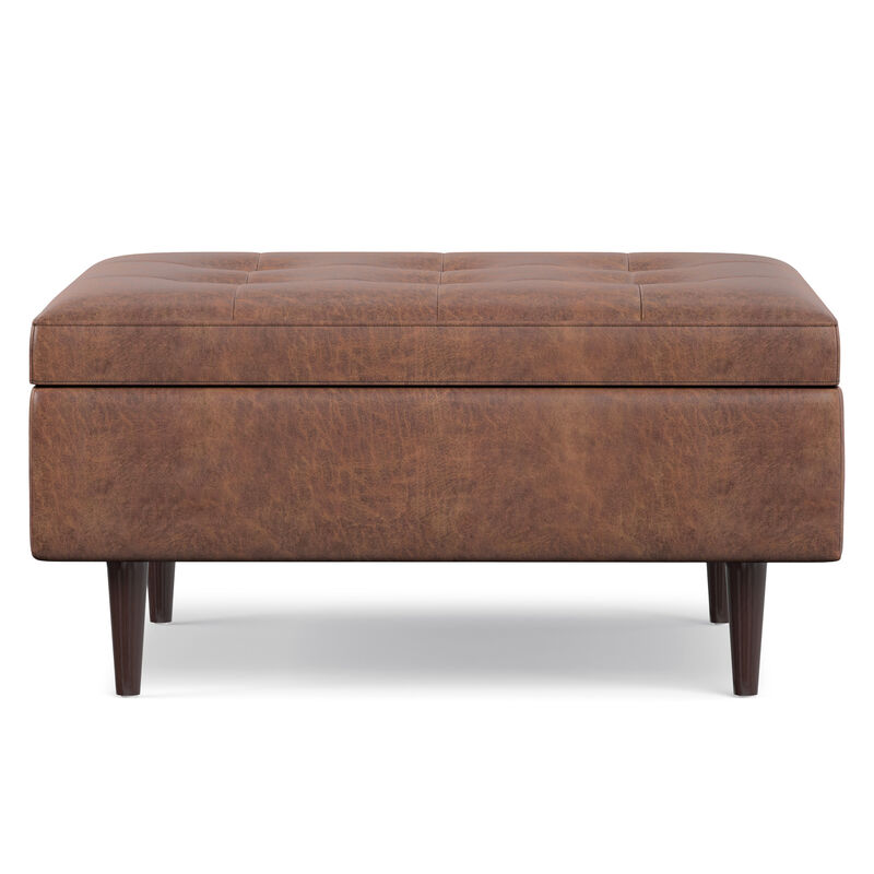 Shay Mid Century Large Square Coffee Table Storage Ottoman image number 6