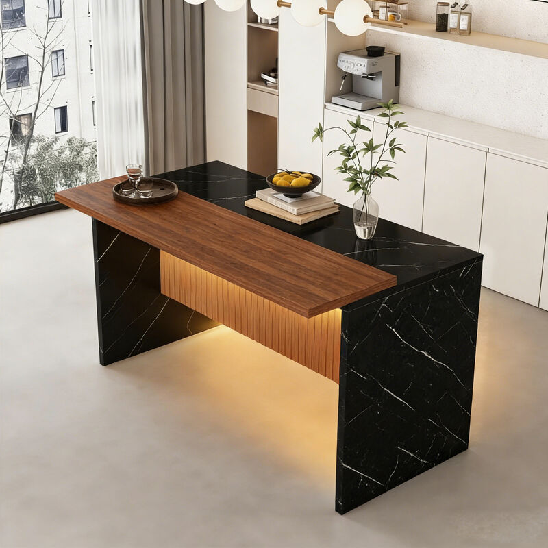 Sikwar Modern Marble-Look Surface Kitchen Island image number 1