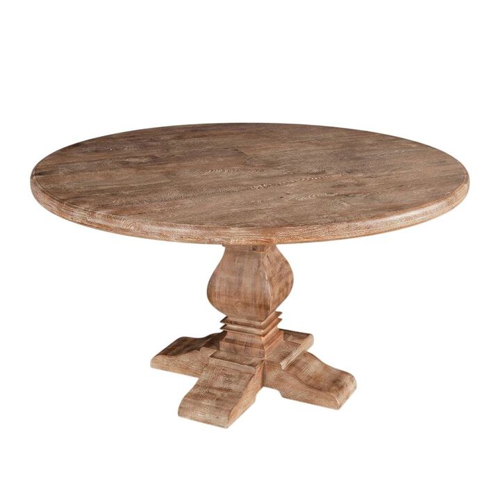 Starlight Canyon Home 49 Inch Round Dining Table with Solid Wood Top, Dining Room Table, Antique Oak