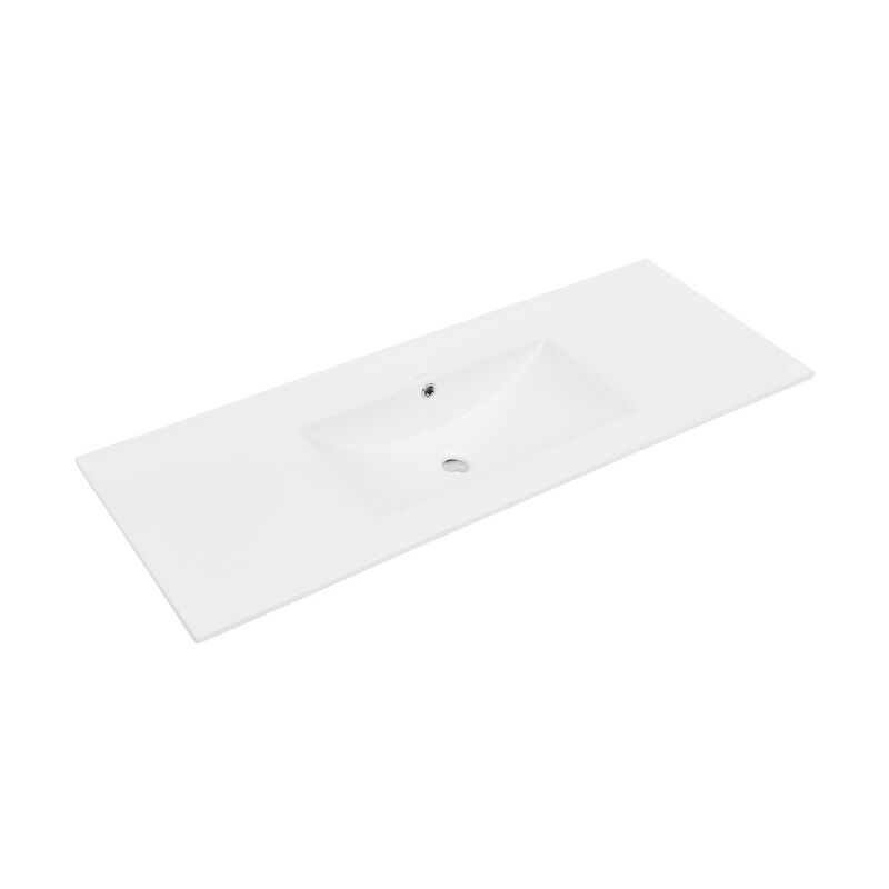 48" Zero Hole Vanity Sink Top in Glossy White image number 4