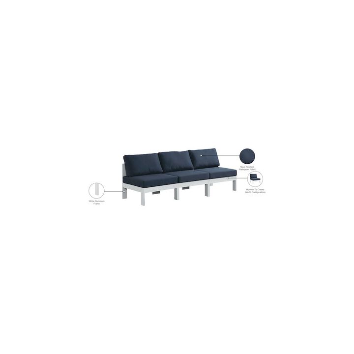 Meridian Furniture Nizuc Navy Water Resistant Fabric Outdoor Patio Modular Sofa
