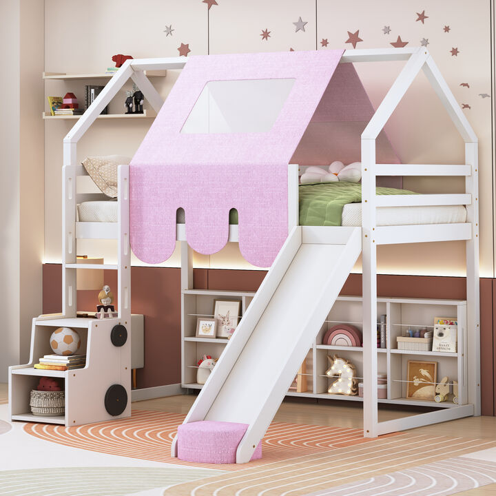 Wadnek Loft Bed House-shaped Frame