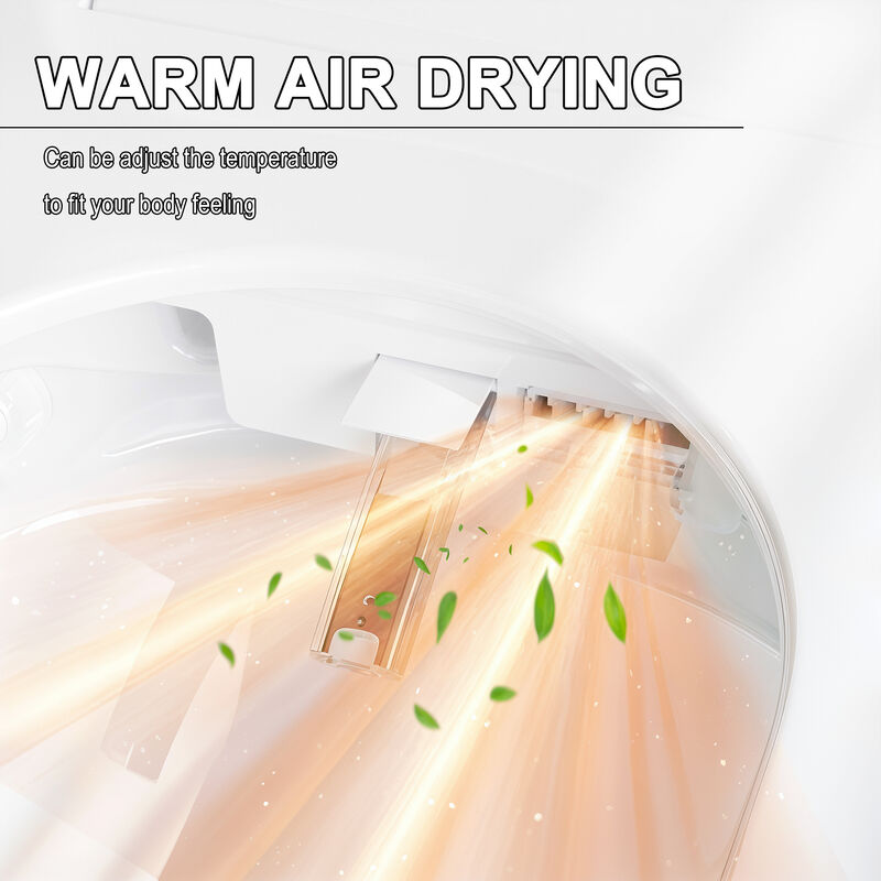 FUFU&GAGA Advanced Ceramic Glazing Smart Toilet with UV Sterilization, Radar Sensing Flip Cover, Foot Sensor, Built-in Bidet and Ambient Lighting (27.9 in. W x 15.4 in. D x 19.3 in. H), White