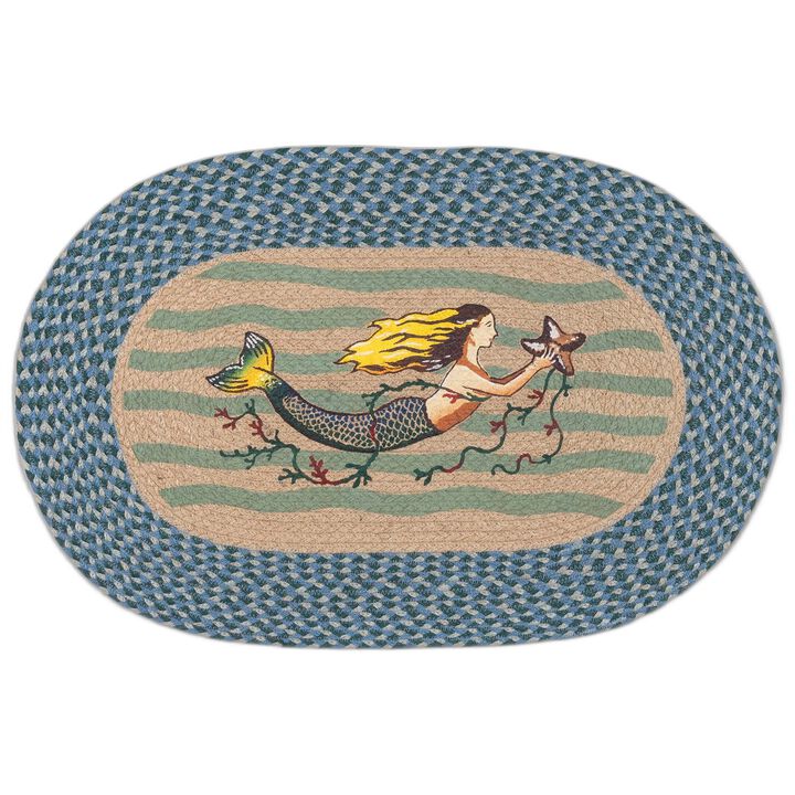 Earth Rugs Op-245 Mermaid Oval Patch 20 X 30