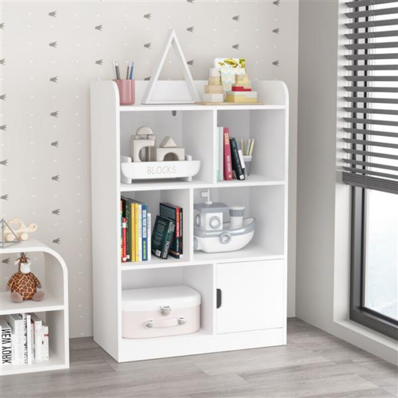 Kids Bookshelf with 6 Compartments for Bedroom or Playroom Storage