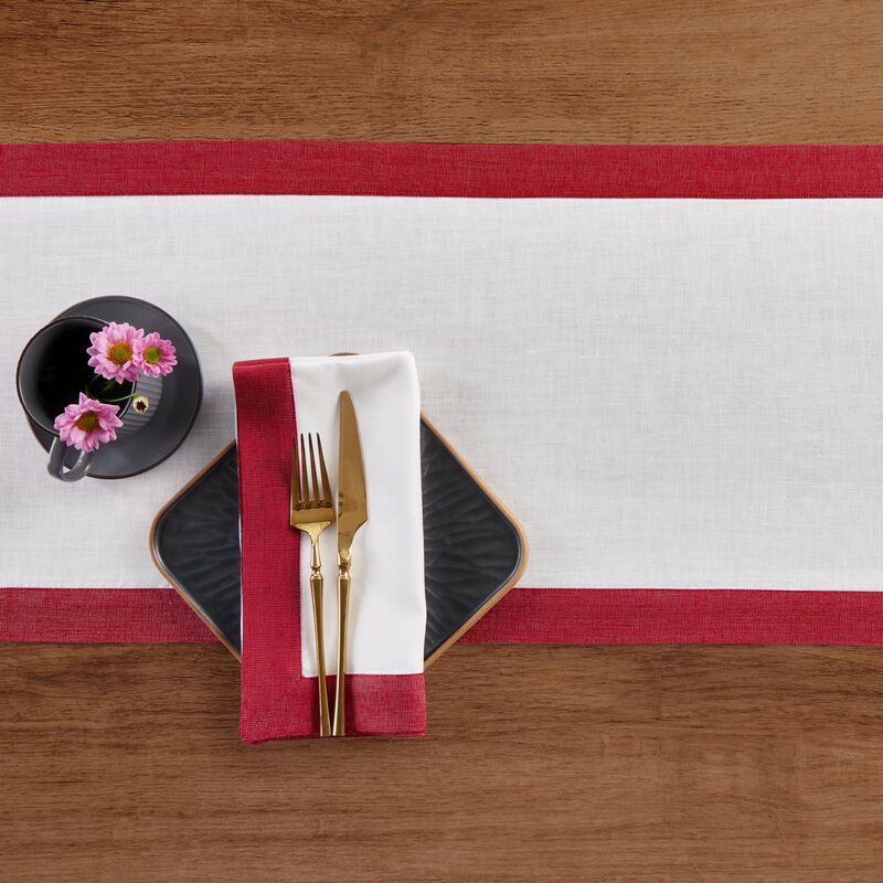 Christmas Linen Table Runner - Festive Edge, Solino Home