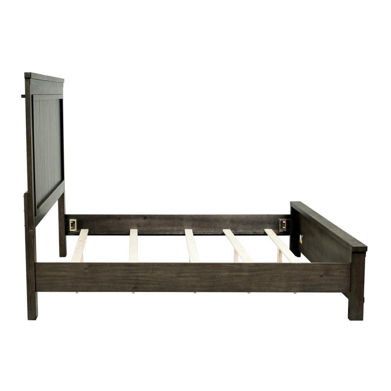 Liberty Furniture Thornwood Hills King Panel Headboard in Rock Beaten Brown w/ Saw Cuts image number 4