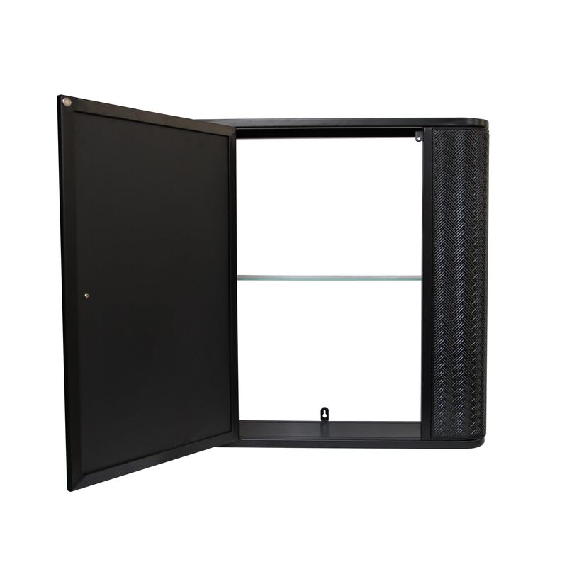 Clihome Wall-Mounted Bathroom Cabinet with Mirror, Metal Framed Mirrored Door Medicine Cabinet, 2 Inner Shelves for Storage, Modern Farmhouse Style, Over Toilet or Vanity Organizer