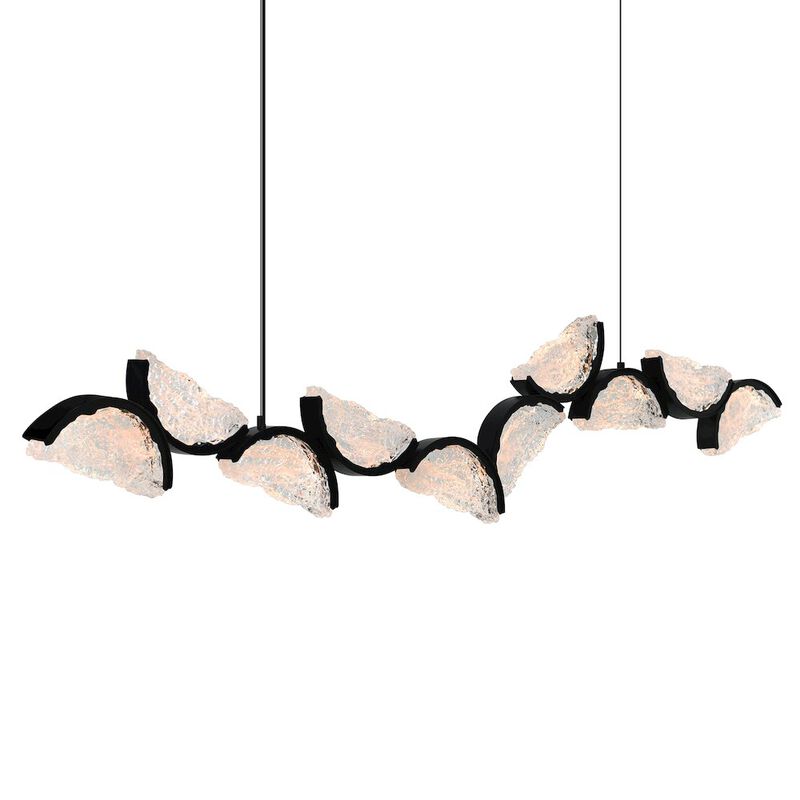 CWI Lighting Moon Integrated LED Black Chandelier