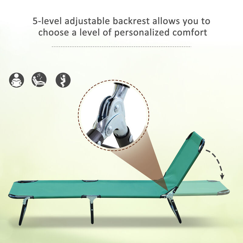 Hivvago Folding Patio Lounge Chair with 5-Level Adjustable Back image number 3