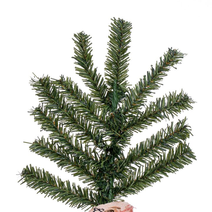 Vickerman 5' x 25" Natural Alpine Artificial Christmas Tree, Unlit, Features Deep Green PVC Tips, Includes Flat Metal Tree Stand, Ideal for Holiday or Everyday Rustic D&eacute;cor