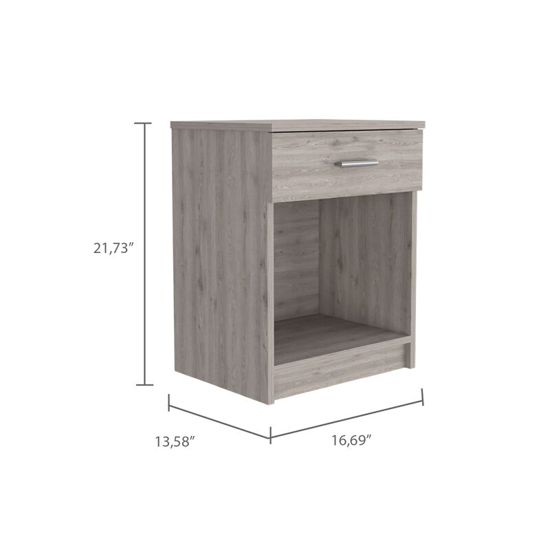Streamdale Merrimac 1-Drawer 1-Shelf Nightstand Light Grey