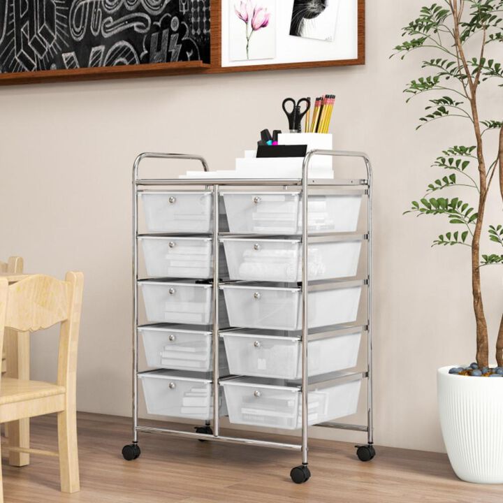 Hivvago 10-Drawer Rolling Storage Cart