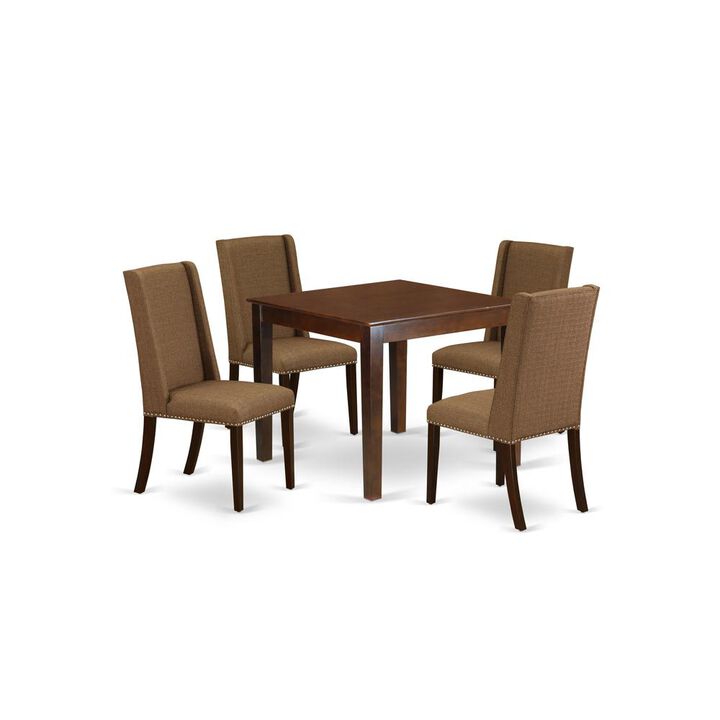East West Furniture Dining Room Set Mahogany