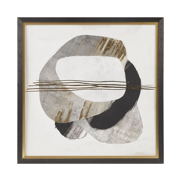 Gracie Mills Dwayne Contemporary Gold Foil Abstract Wall Art