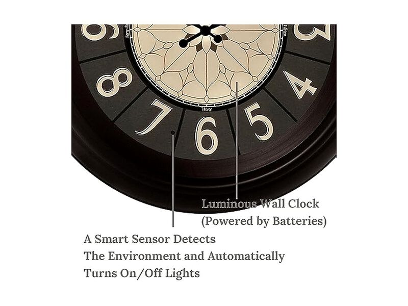 Luminous Oil Rubbed Bronze Finish Night Wall Clock 18 Inch Glow In Dark image number 2