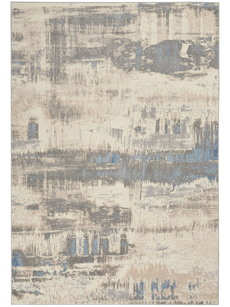 Solace SLA07 Ivory/Gray/Blue 5'3" x 7'3" Rug image number 0
