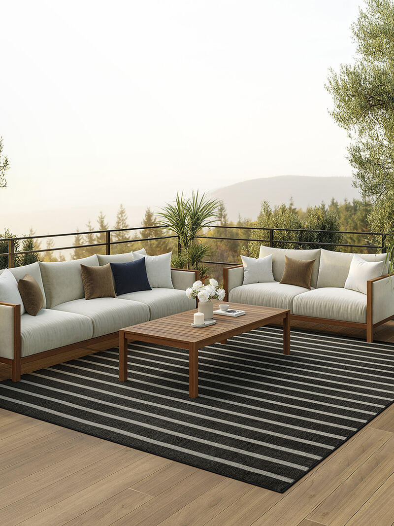 Positano POS03 Black/Ivory 8' x 10' Rug