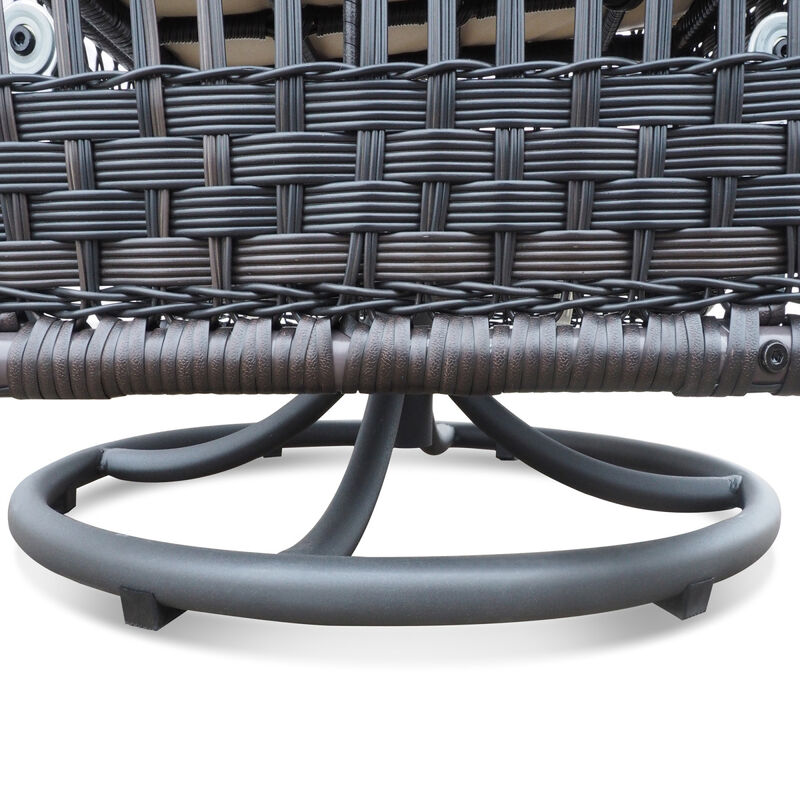 Outdoor Wicker Swivel Rocker Bistro Set with Table